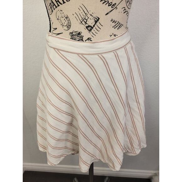 Privacy Please Mini Wrap Skirts Womens Size Large Satin Striped Lined Slinky - Picture 1 of 6